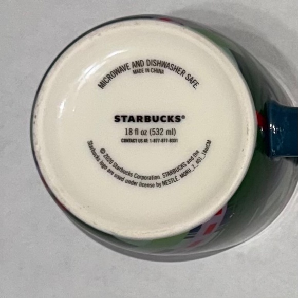 Starbucks 2020 Holiday Christmas Coffee Mug 18 oz Green Plaid Ceramic Collectble - Picture 3 of 6